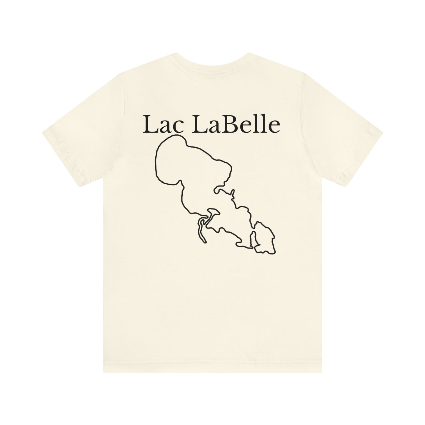 Lac LaBelle, Kayak Front - Unisex Lightweight Short Sleeve Tee