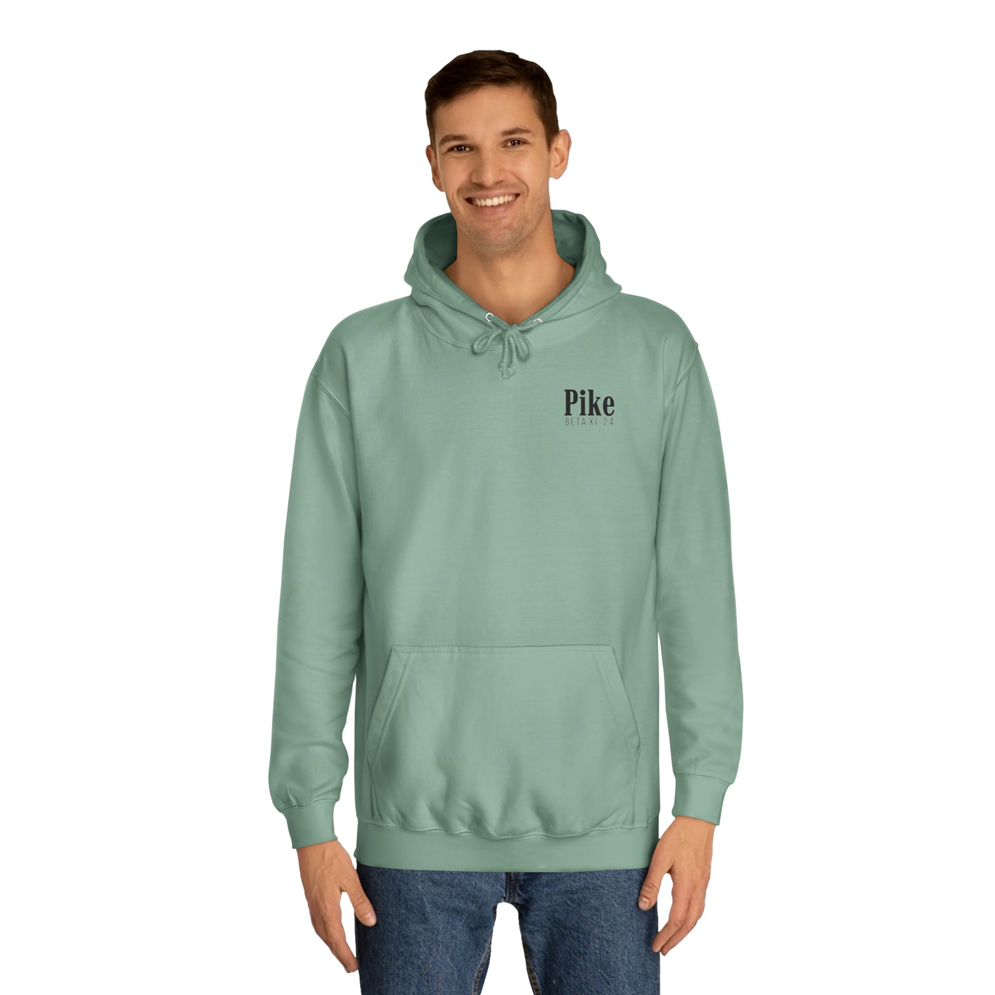 Pike Final Mockup Navy Unisex Hoodie Medium Weight (brown and navy yellow)