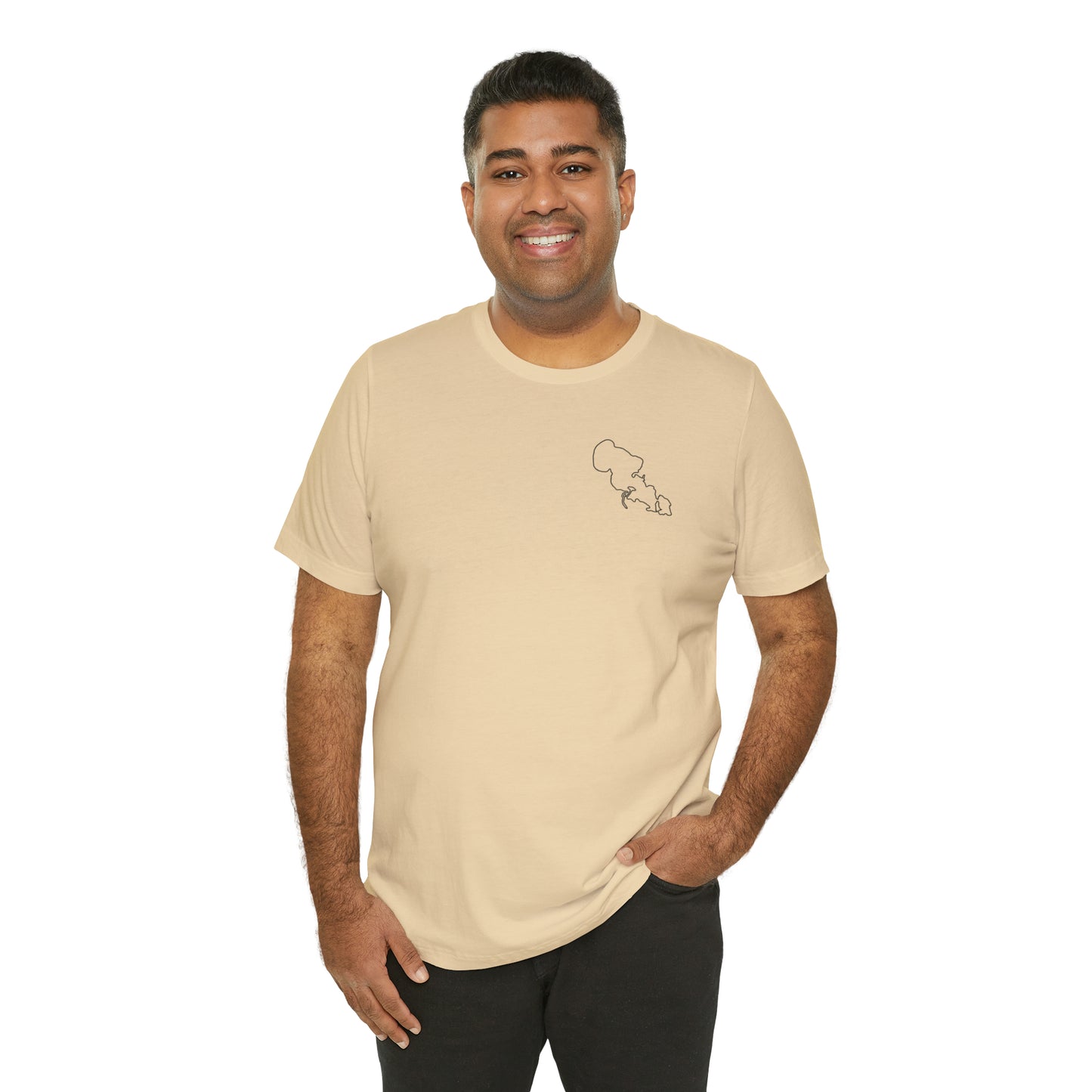 Row Boat Dog Fishing Color - Lac LaBelle Unisex Lightweight Short Sleeve Tee