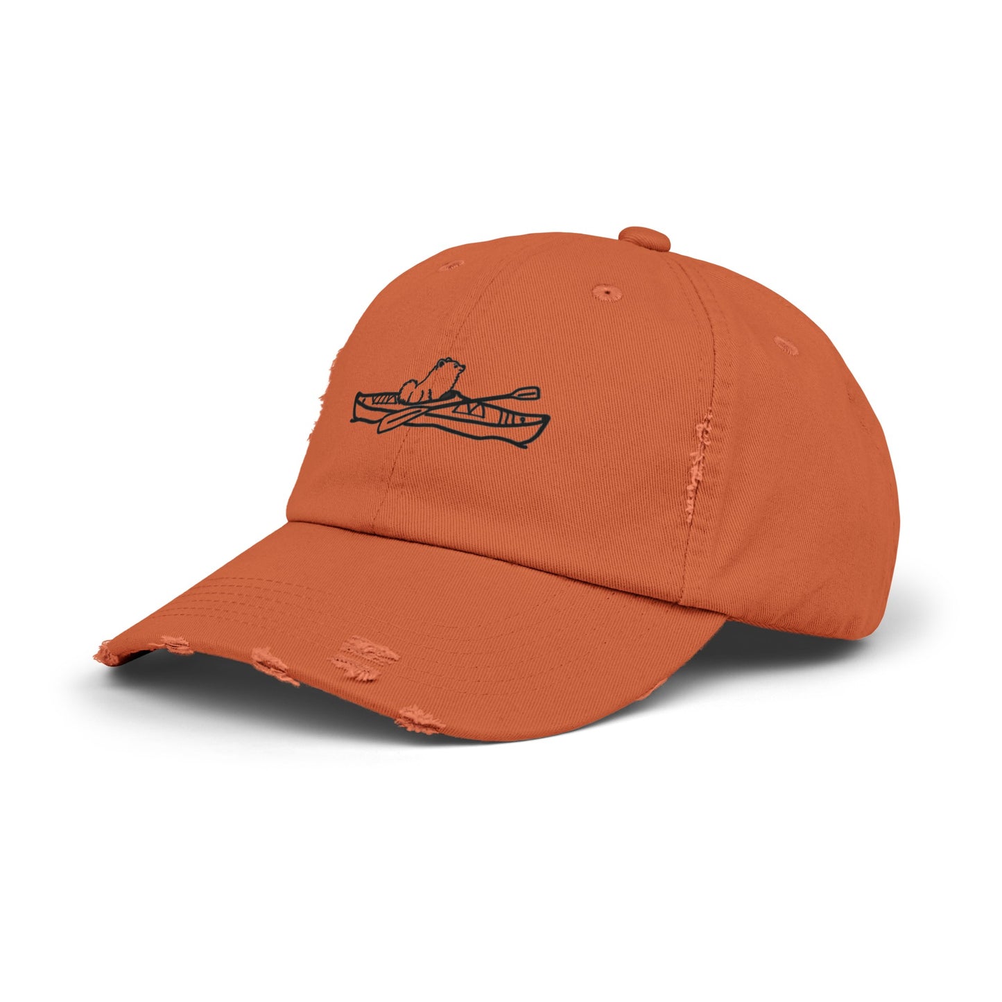 Kayak Dog Pomeranian Unisex Distressed Cap