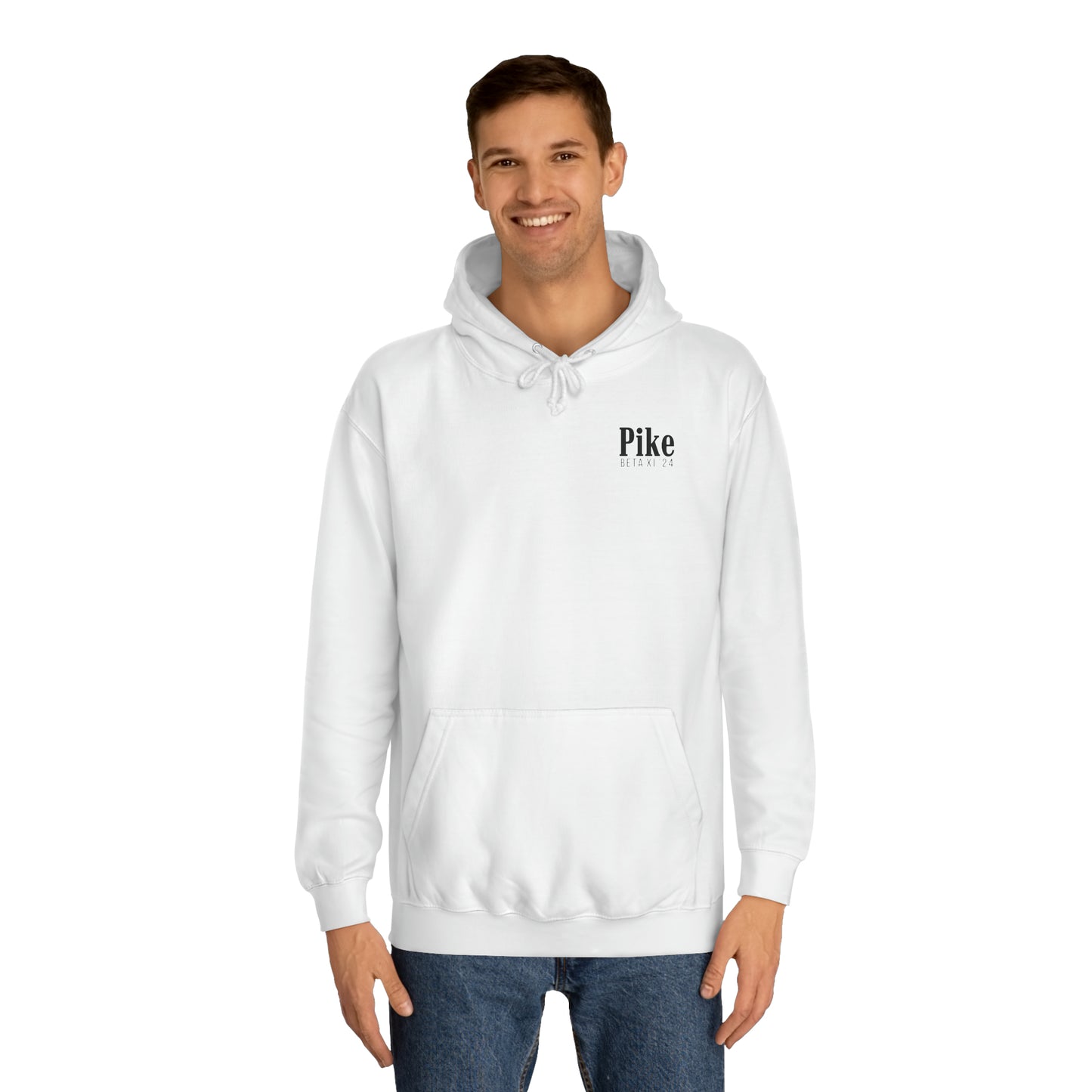 Pike Final Mockup Navy Unisex Hoodie Medium Weight (brown and navy yellow)