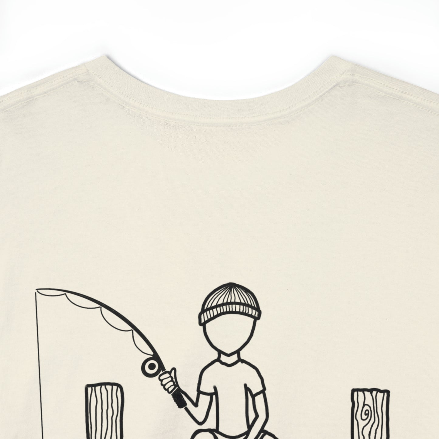 Manitowish Waters Fishing Off Dock - Unisex Heavyweight Short Sleeve Tee