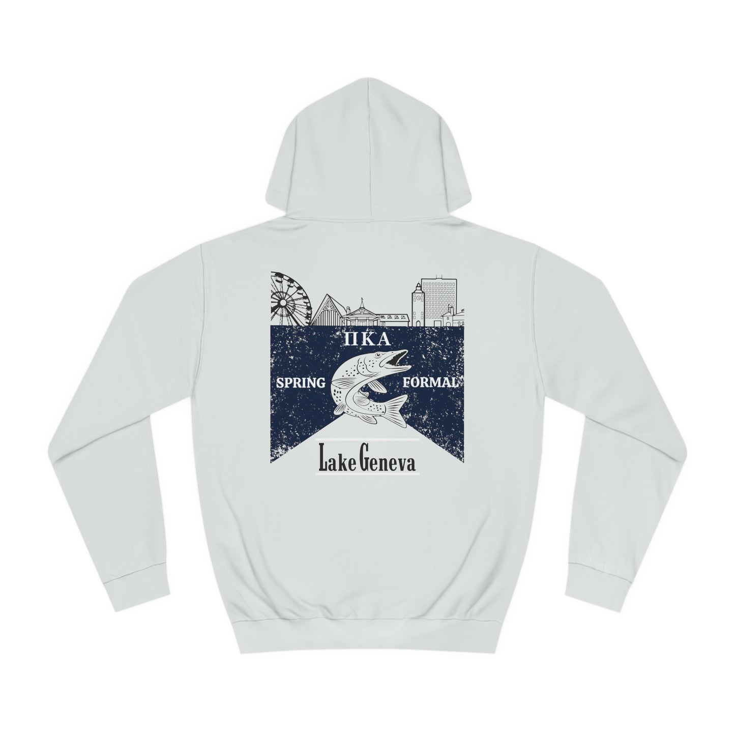 Pike Final Mockup Navy Unisex Hoodie Medium Weight (brown and navy yellow)
