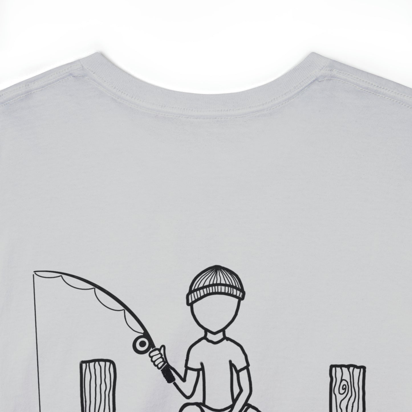 Manitowish Waters Fishing Off Dock - Unisex Heavyweight Short Sleeve Tee
