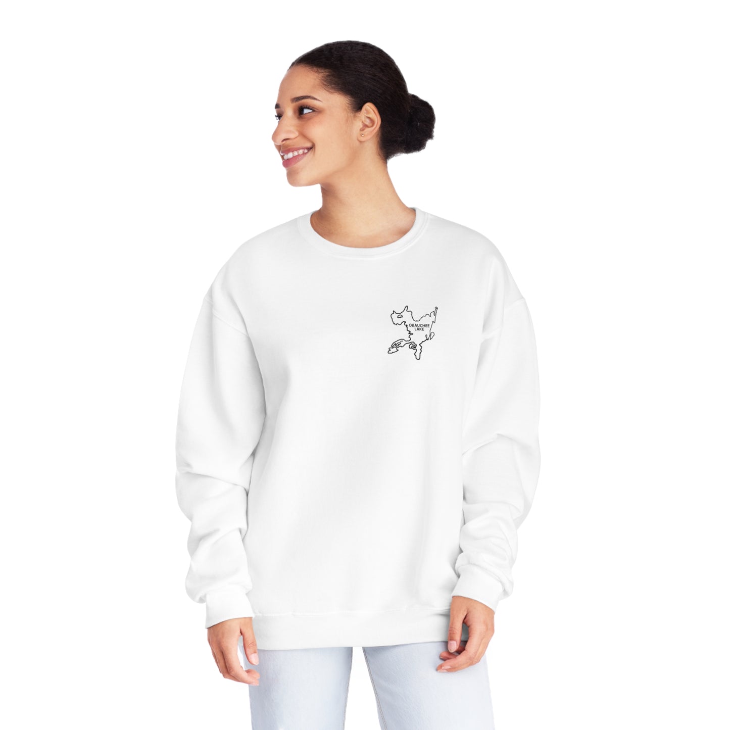 Okauchee Lake Bite or Beer Fishing Unisex NuBlend® Crewneck Sweatshirt