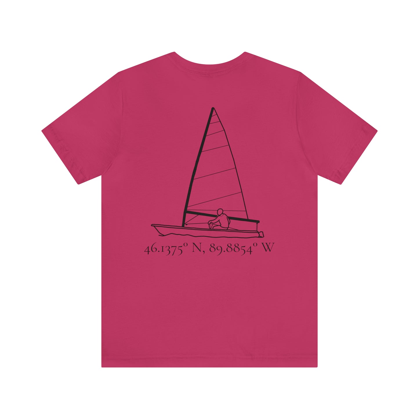 Sailing and Coordinates - Manitowish Waters Unisex Lightweight Short Sleeve Tee