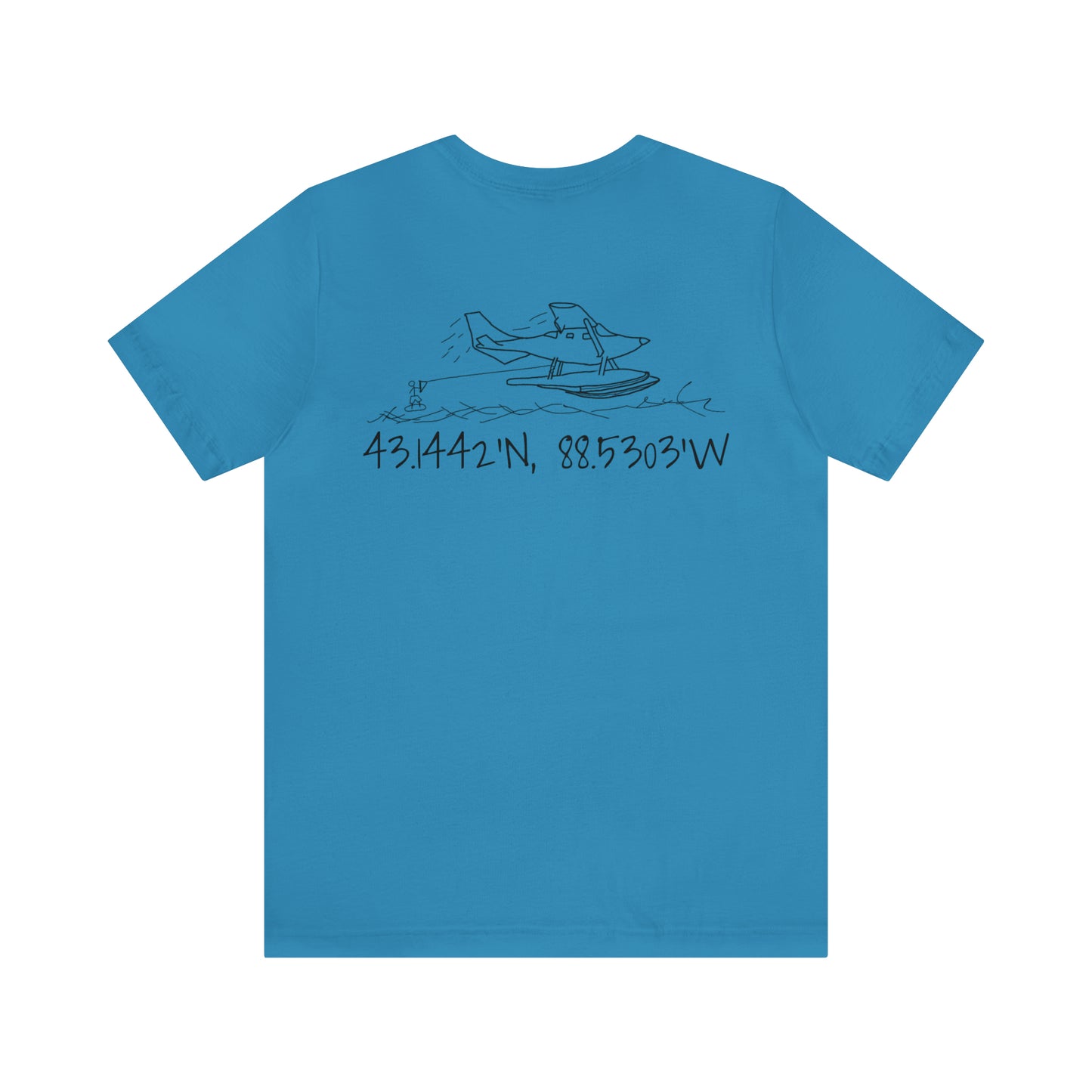 Lac LaBelle, Wakeboard Float Plane - Unisex Lightweight Short Sleeve Tee
