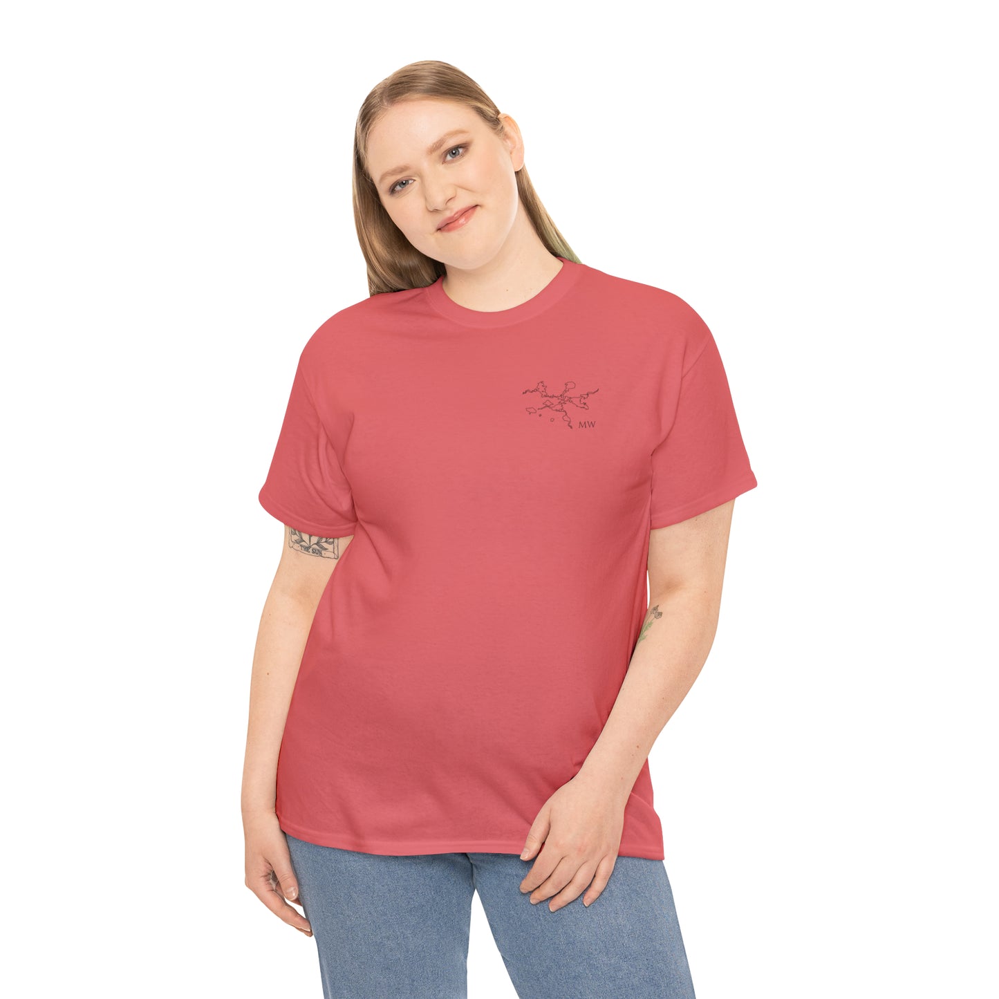 Manitowish Waters Fishing Off Dock - Unisex Heavyweight Short Sleeve Tee