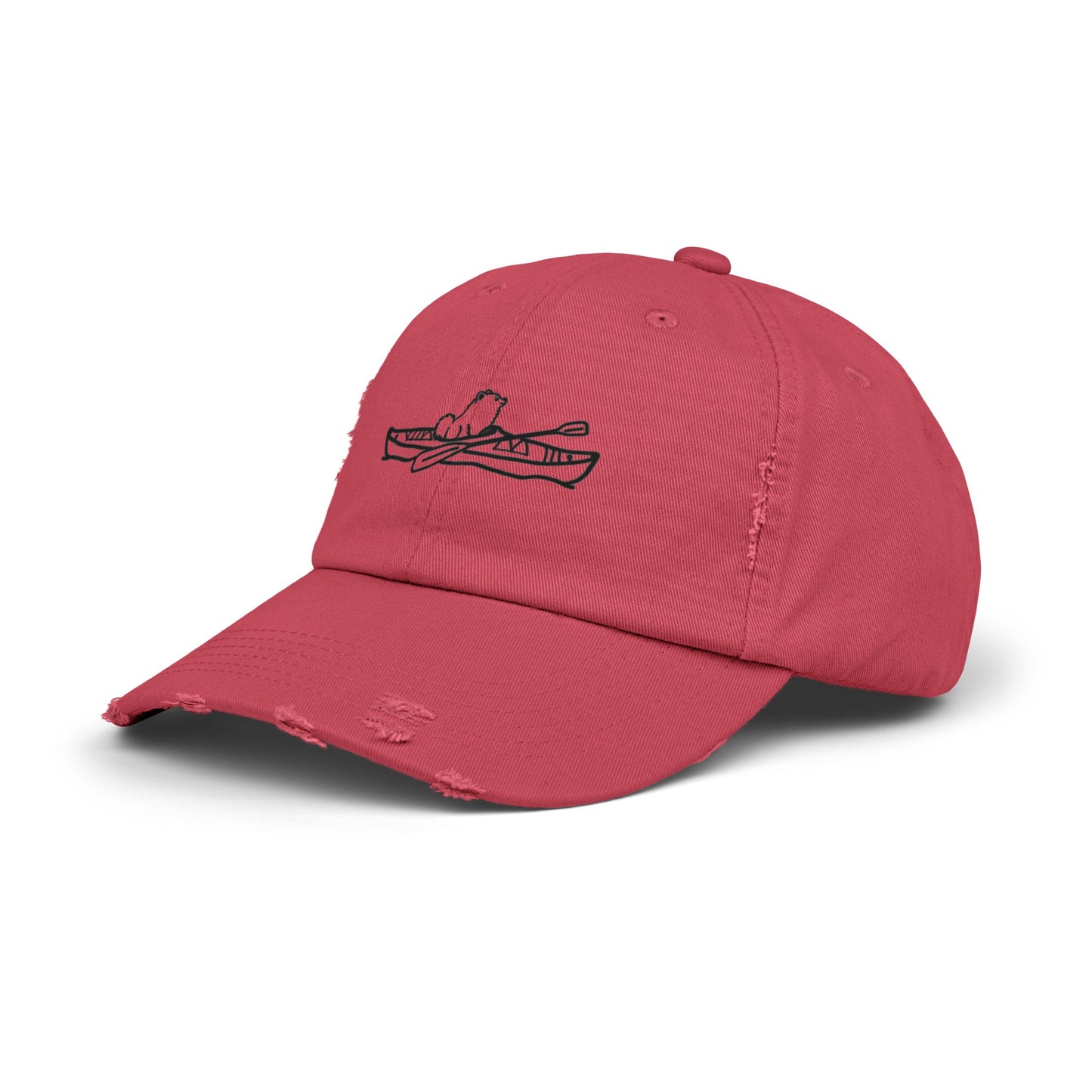 Kayak Dog Pomeranian Unisex Distressed Cap