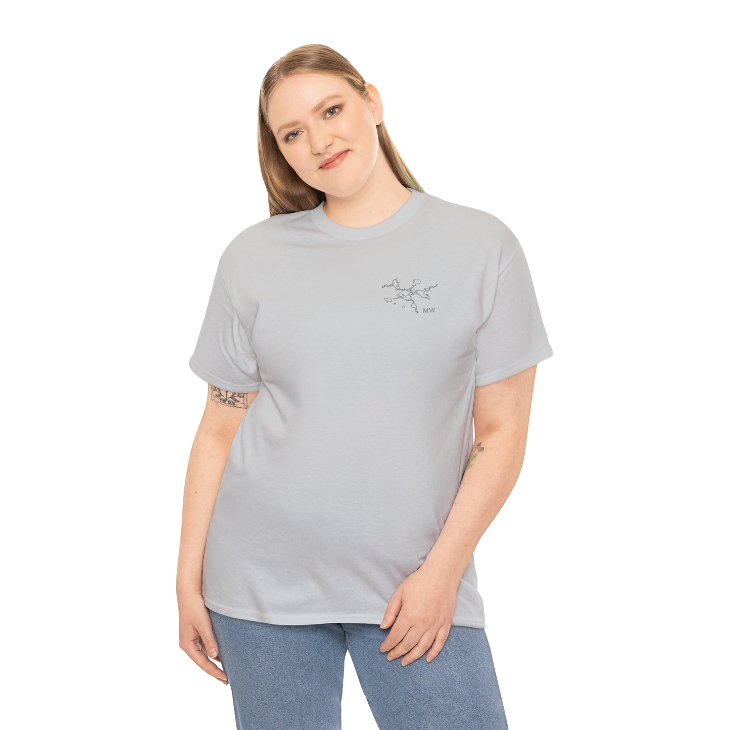 Manitowish Waters Fishing Off Dock - Unisex Heavyweight Short Sleeve Tee