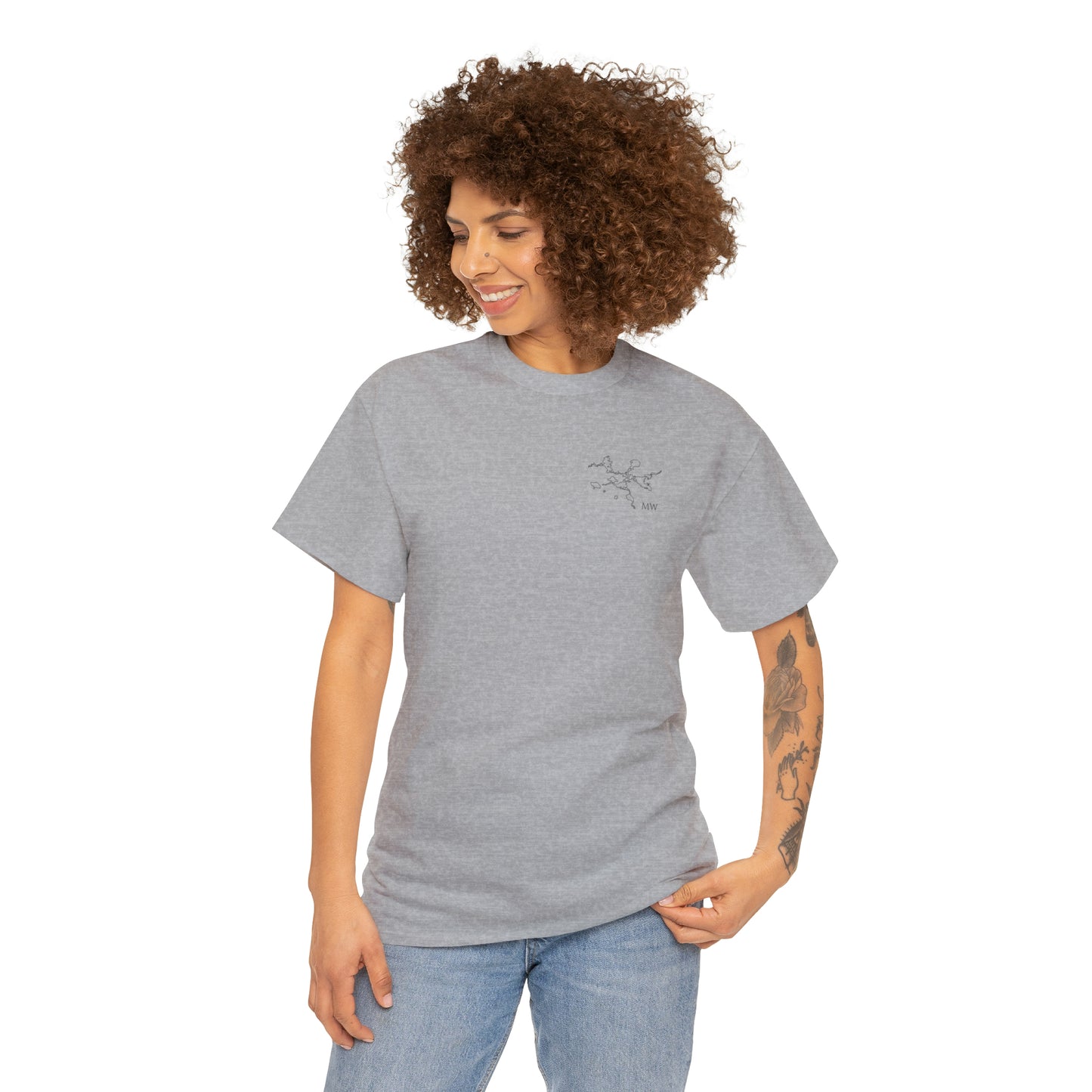 Manitowish Waters Fishing Off Dock - Unisex Heavyweight Short Sleeve Tee