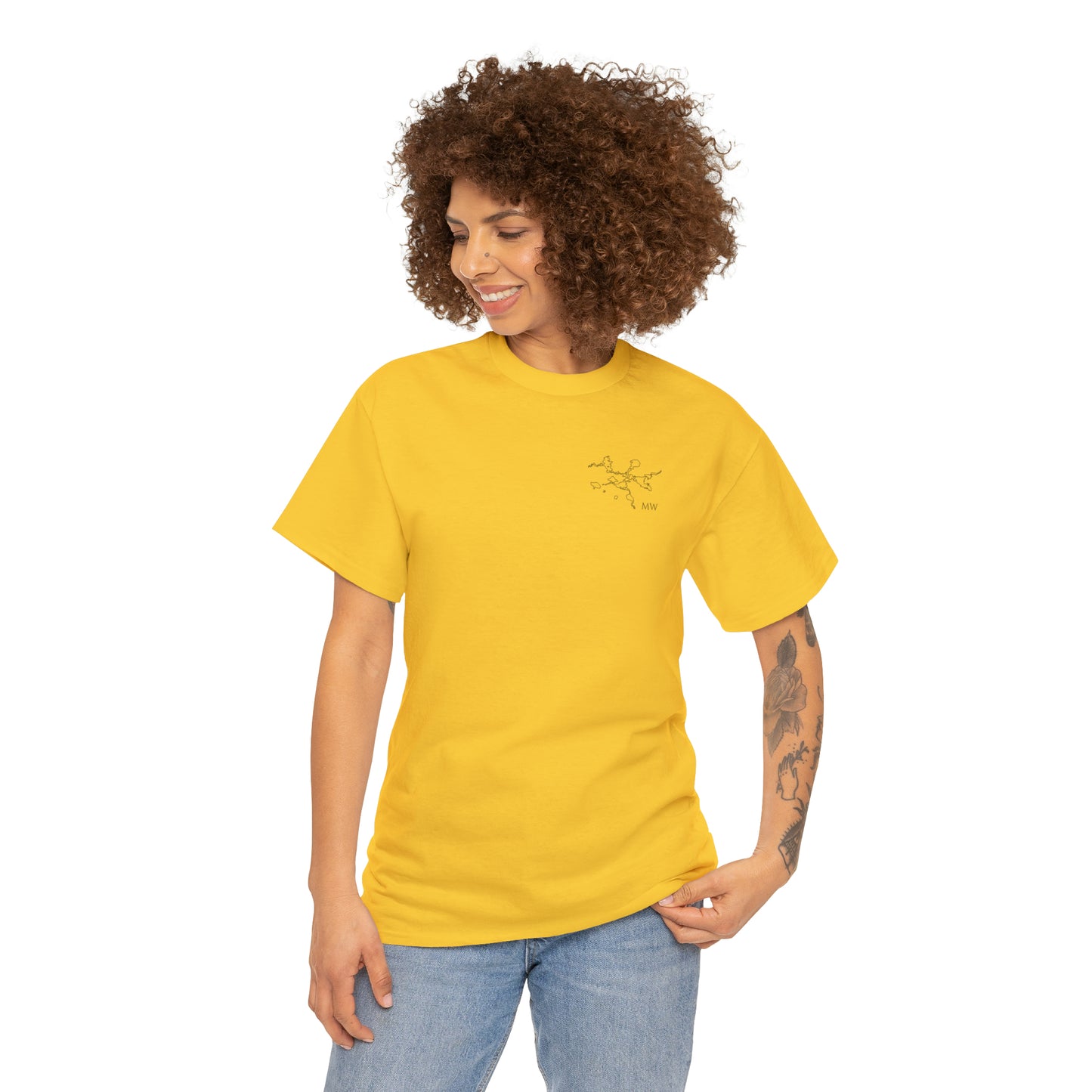 Manitowish Waters Fishing Off Dock - Unisex Heavyweight Short Sleeve Tee