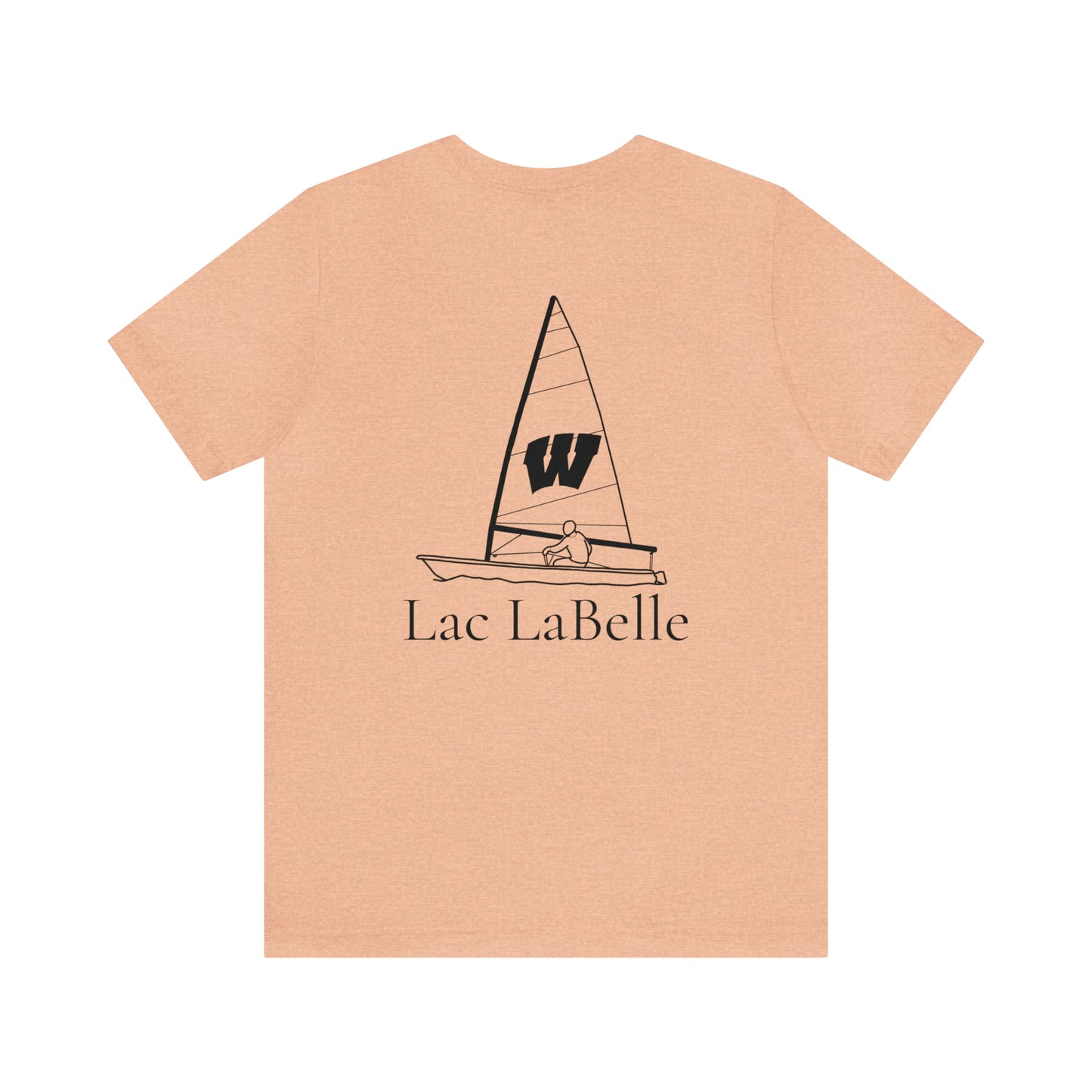 Wisconsin Sailing - Lac LaBelle Unisex Lightweight Short Sleeve Tee