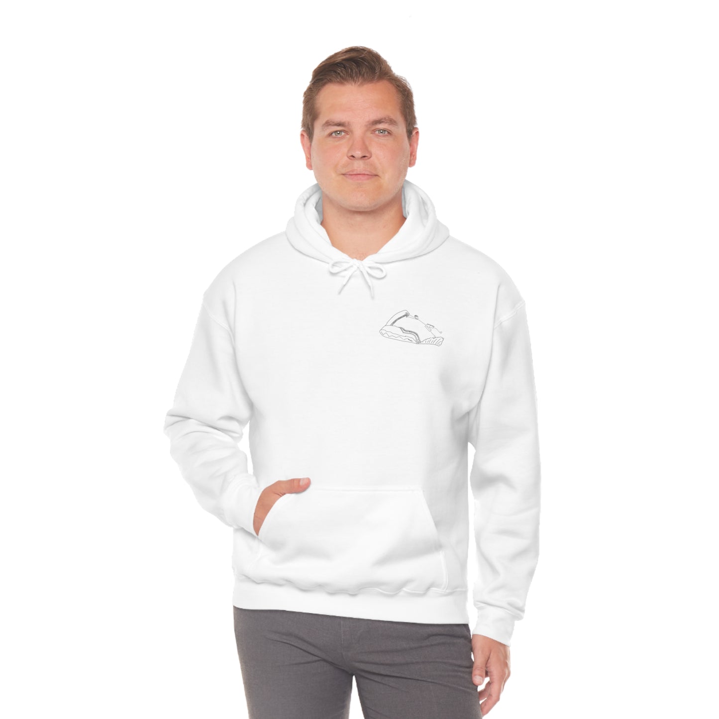 Okauchee Lake, Falling Off Standup Jetski - Unisex Heavy Blend Hooded Sweatshirt
