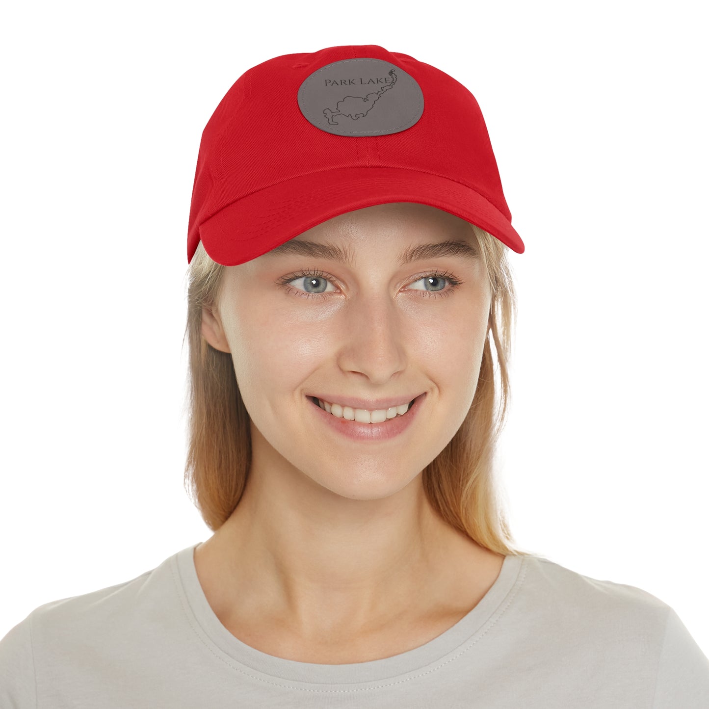 Park Lake Embroidered Hat with Leather Patch