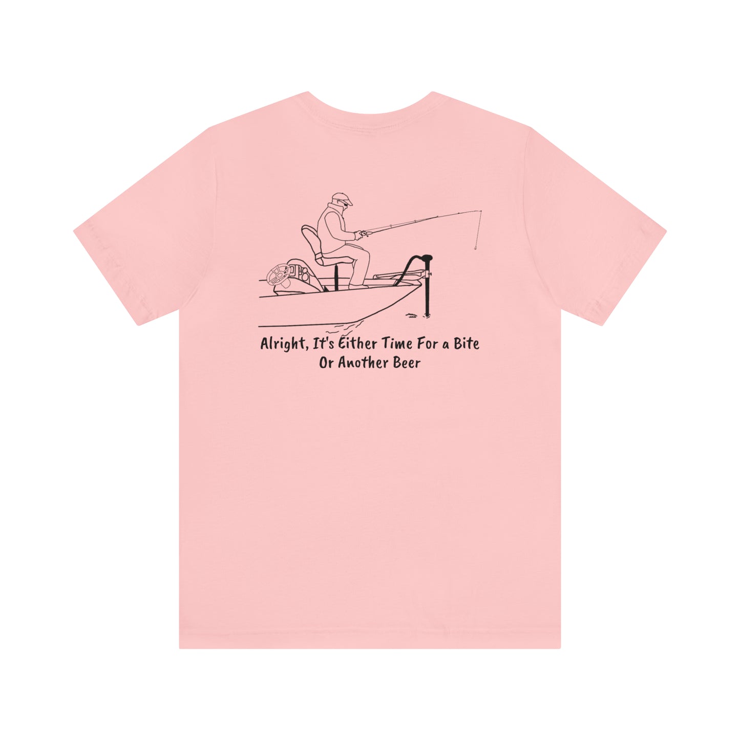Trolling Motor Fishing Bite or Beer - Lac LaBelle Unisex Lightweight Short Sleeve Tee