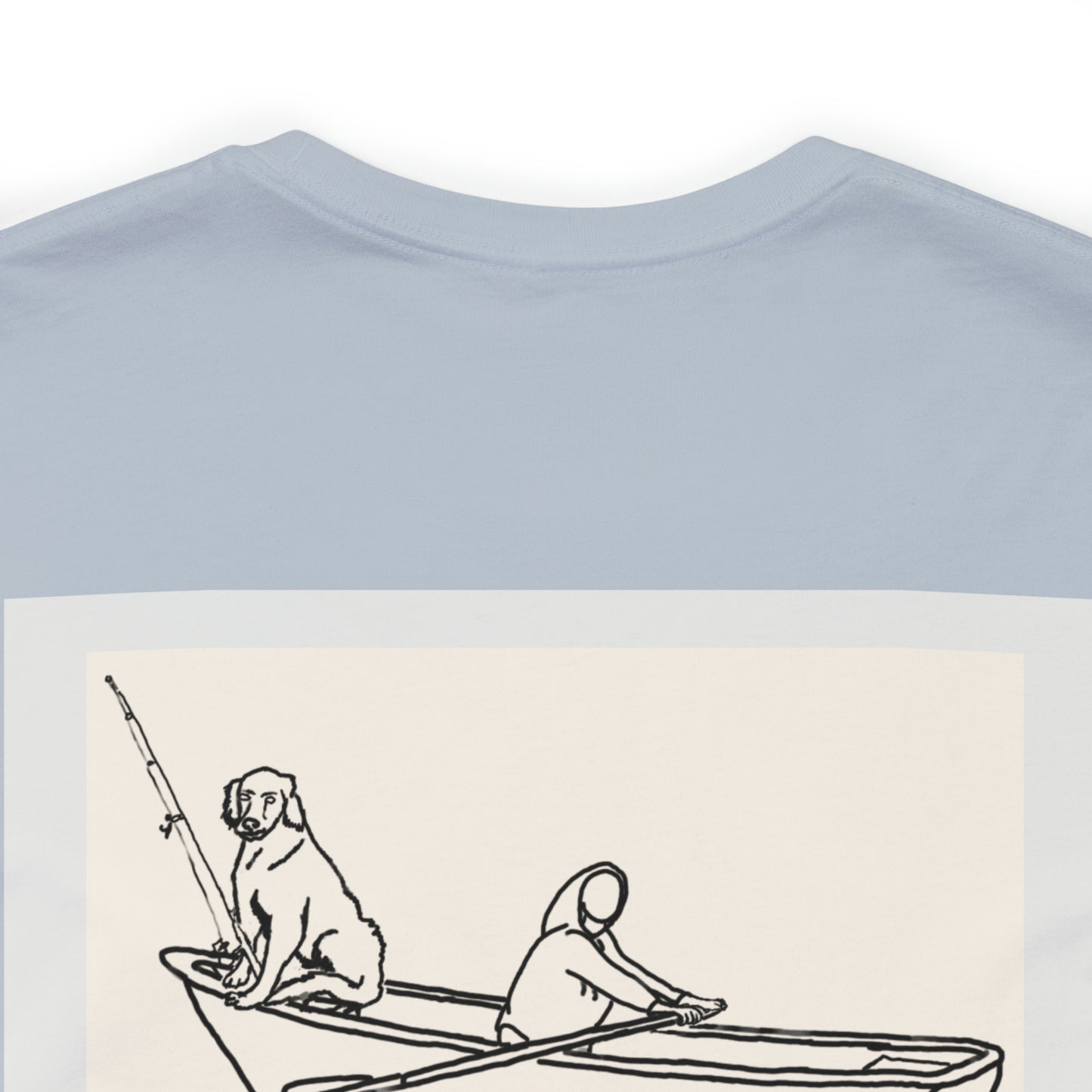 Row Boat Dog Fishing Color - Lac LaBelle Unisex Lightweight Short Sleeve Tee