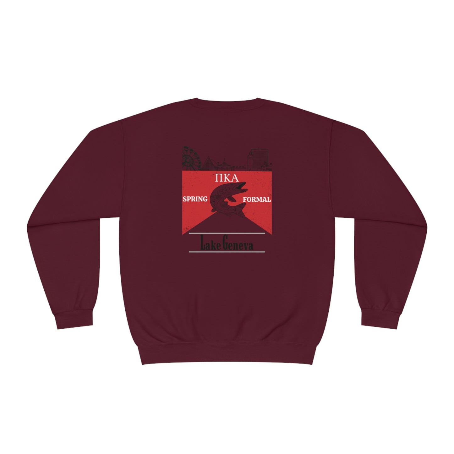 Pike Mockup 1 Crewneck Sweatshirt budwiser red