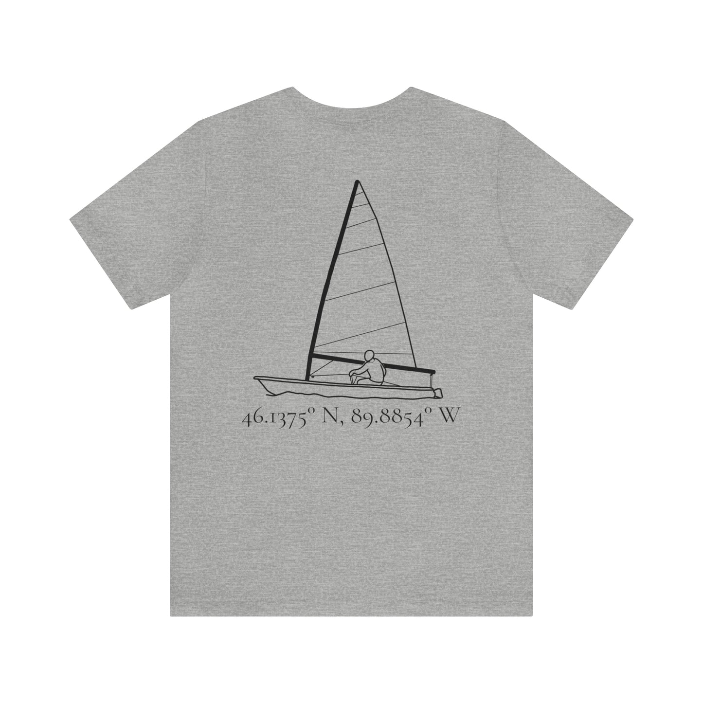Sailing and Coordinates - Manitowish Waters Unisex Lightweight Short Sleeve Tee
