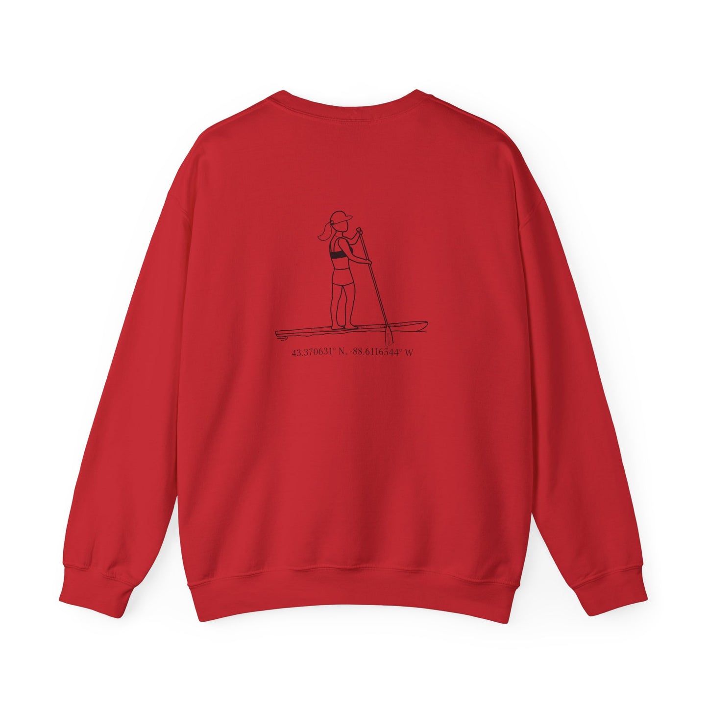 Paddle Board Girl - Sinissippi Lake Unisex Heavy Blend™ Crewneck Sweatshirt