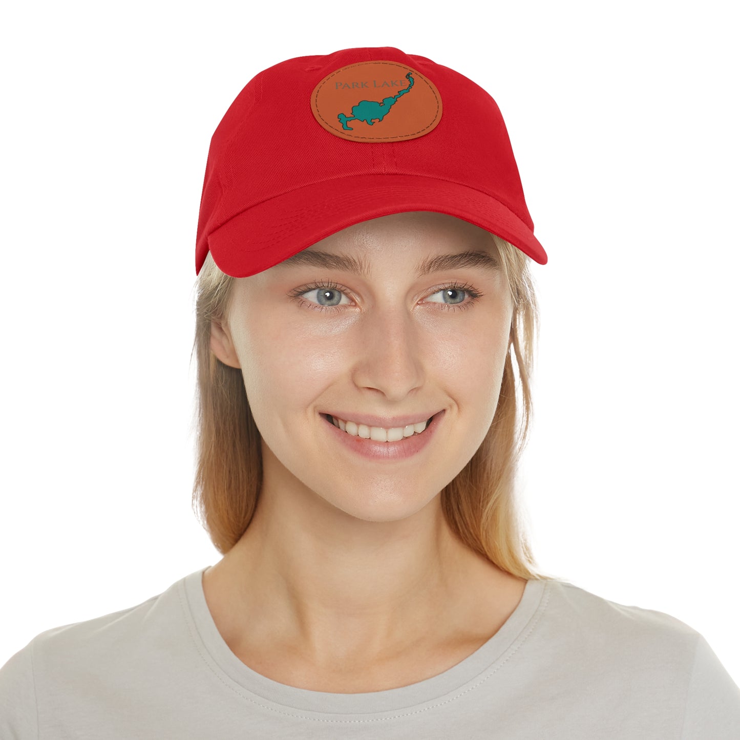 Park Lake Embroidered Hat with Leather Patch