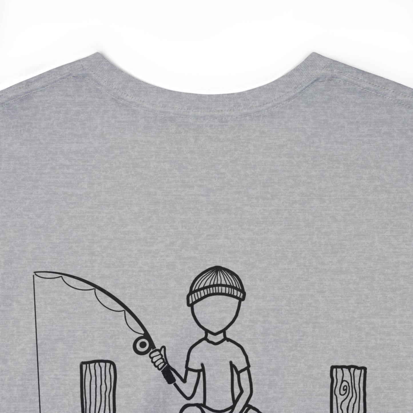 Manitowish Waters Fishing Off Dock - Unisex Heavyweight Short Sleeve Tee