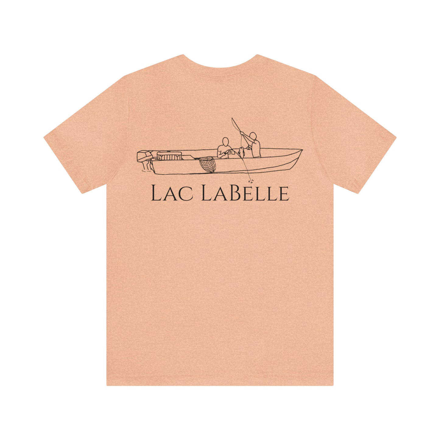 Lac LaBelle, 2 Guys Fishing - Unisex Lightweight Short Sleeve Tee