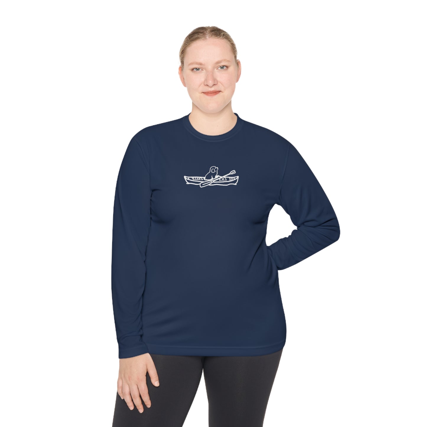 Kayak Dog - Mini Golden Doodle/Toy Poodle - Unisex Lightweight Sport Long Sleeve Tee