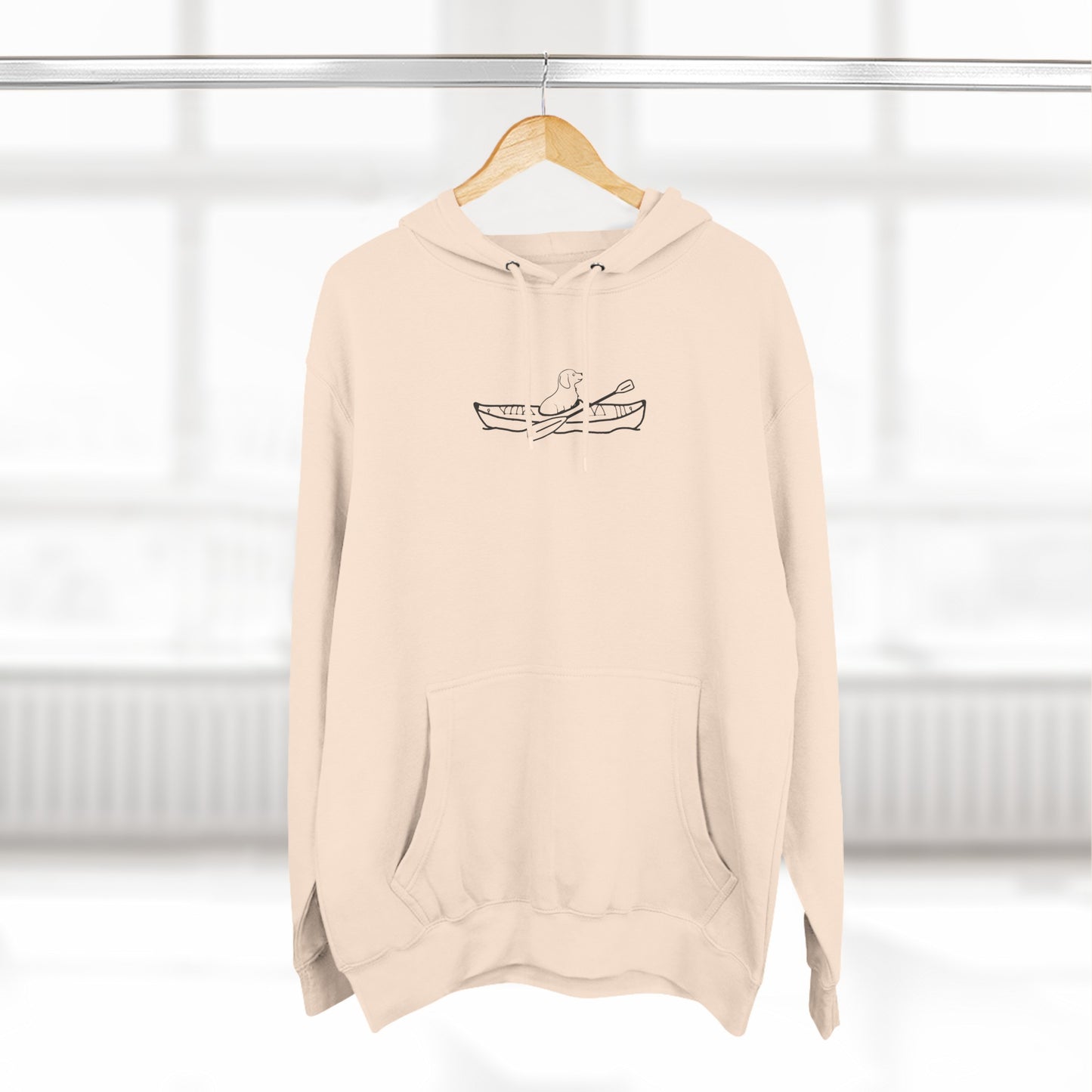 Kayak Dog - Dachshund Plain, Three-Panel Fleece Hoodie Unisex (LS)