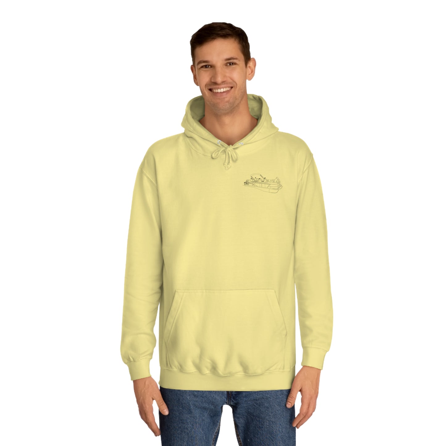 Manitowish Waters Pontoon Boat Family Front Patch - Unisex Hoodie Medium Weight