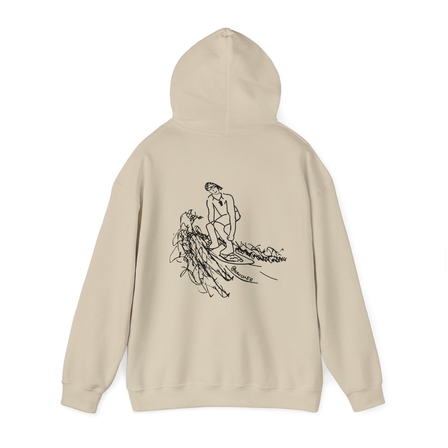 Surfing Sketch (Okauchee Lake) Unisex Heavy Blend Hooded Sweatshirt