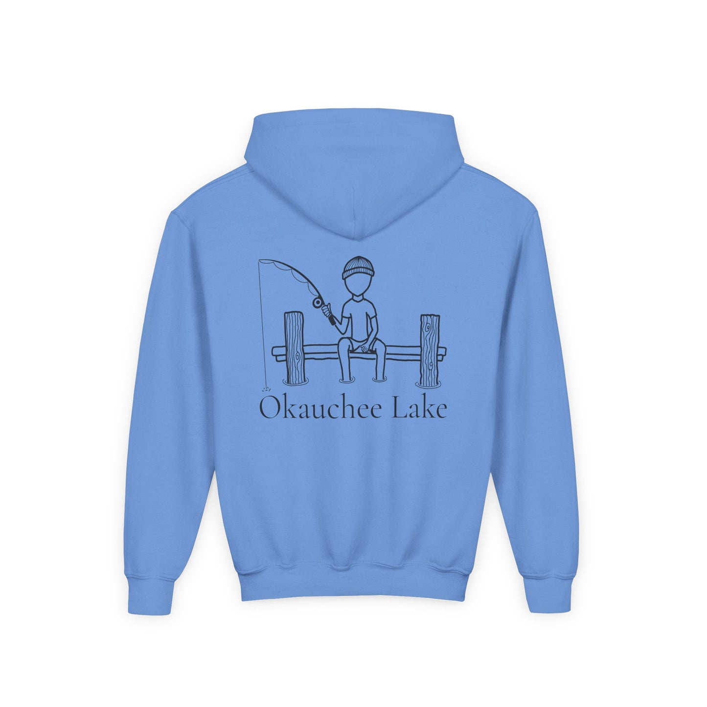 Fishing off Dock Okauchee Lake Youth Hoodie