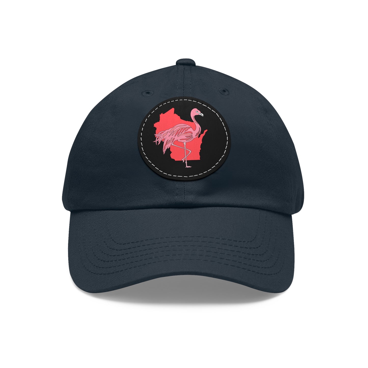 Dad Hat with Leather Patch (Round)