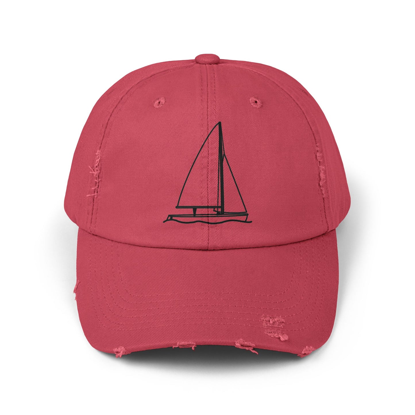 Unisex Distressed Cap (Sailboat 470 Model Type Design)