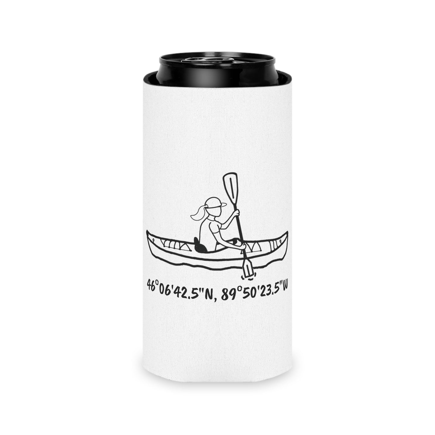 Manitowish Waters Kayak Girl Can Koozie