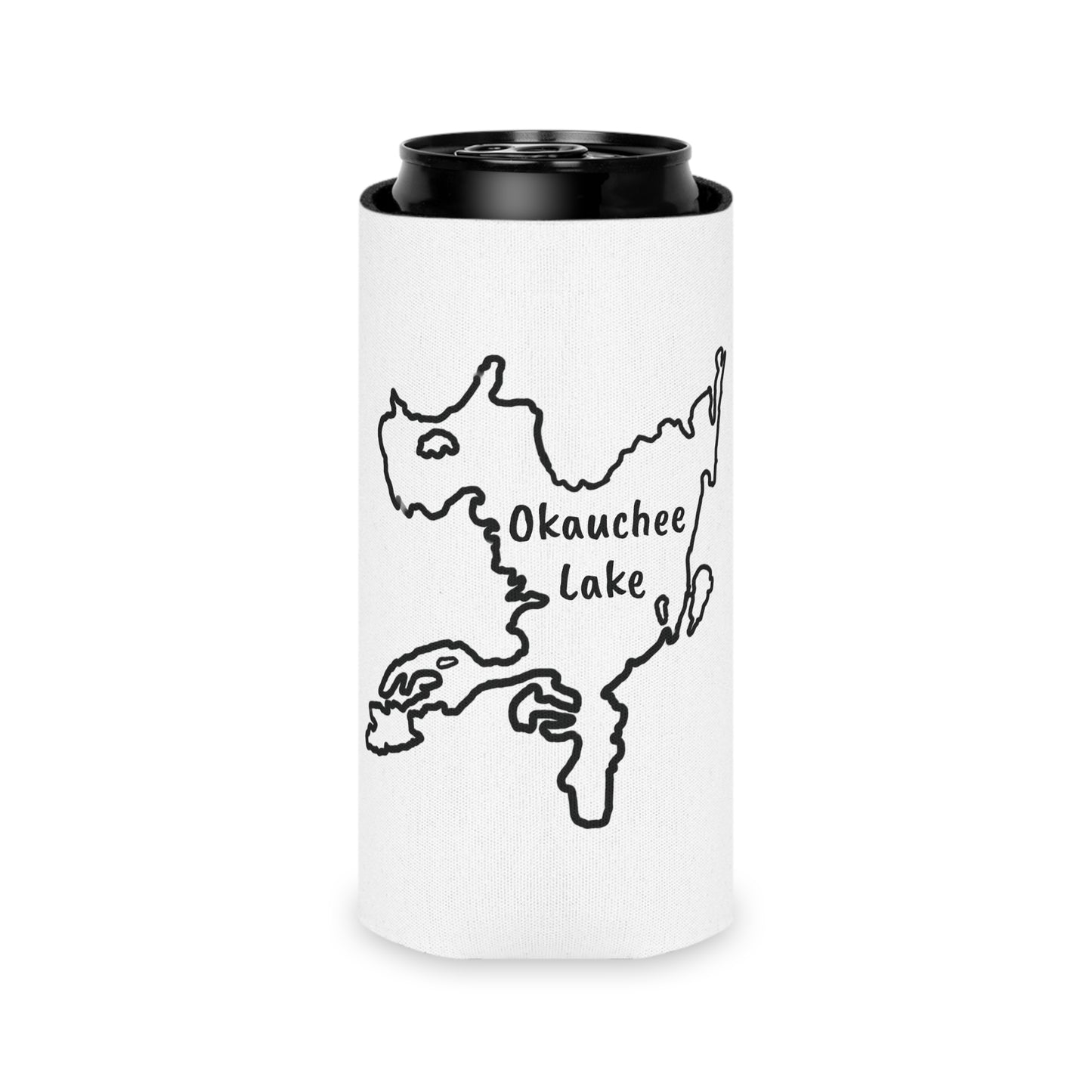 Okauchee Lake Bite or Beer with Golden Retriever Koozie