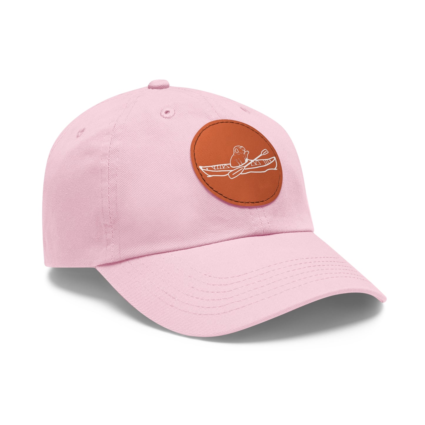Hat with Leather Patch (Kayak Dog English Bulldog)