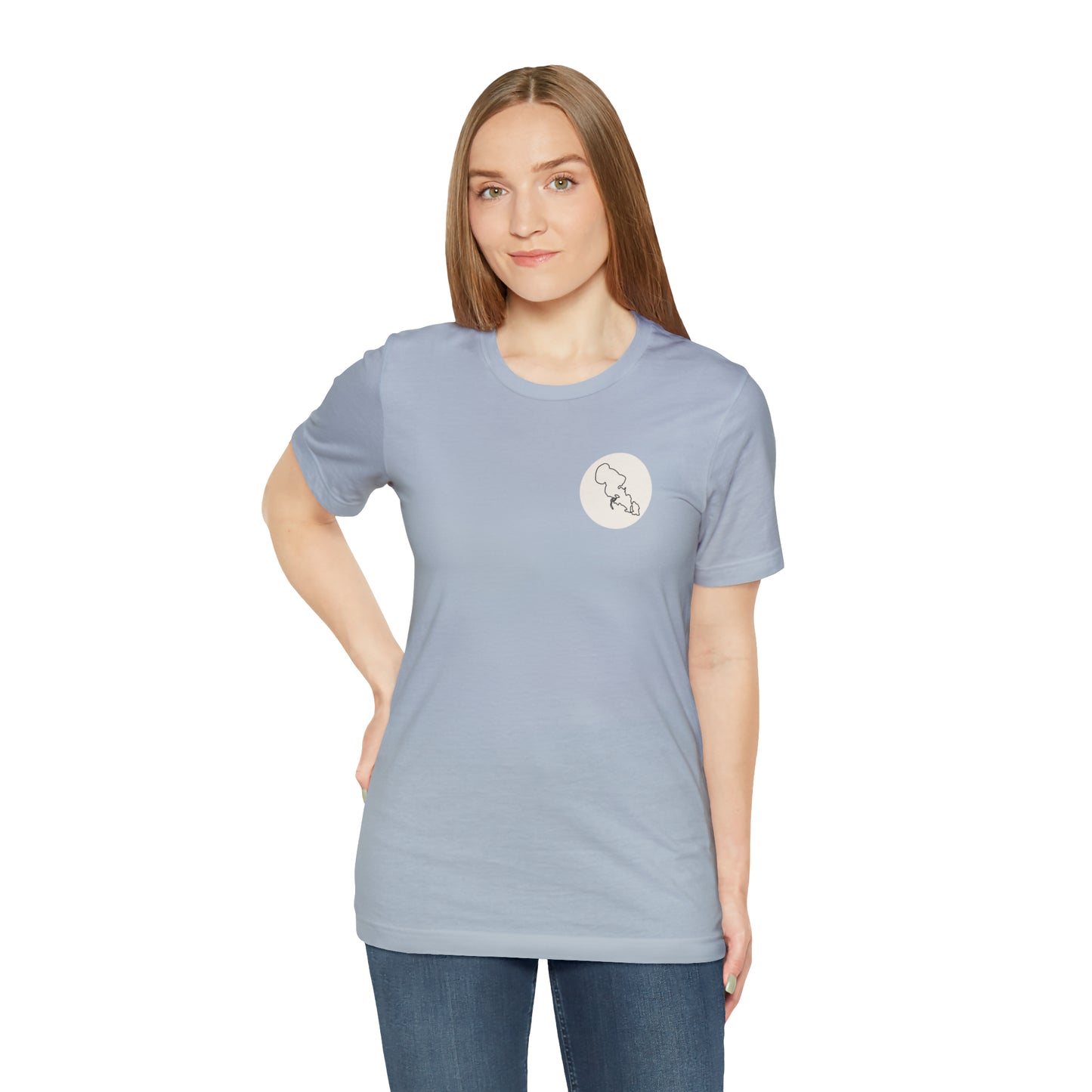 Row Boat Dog Fishing Color - Lac LaBelle Unisex Lightweight Short Sleeve Tee