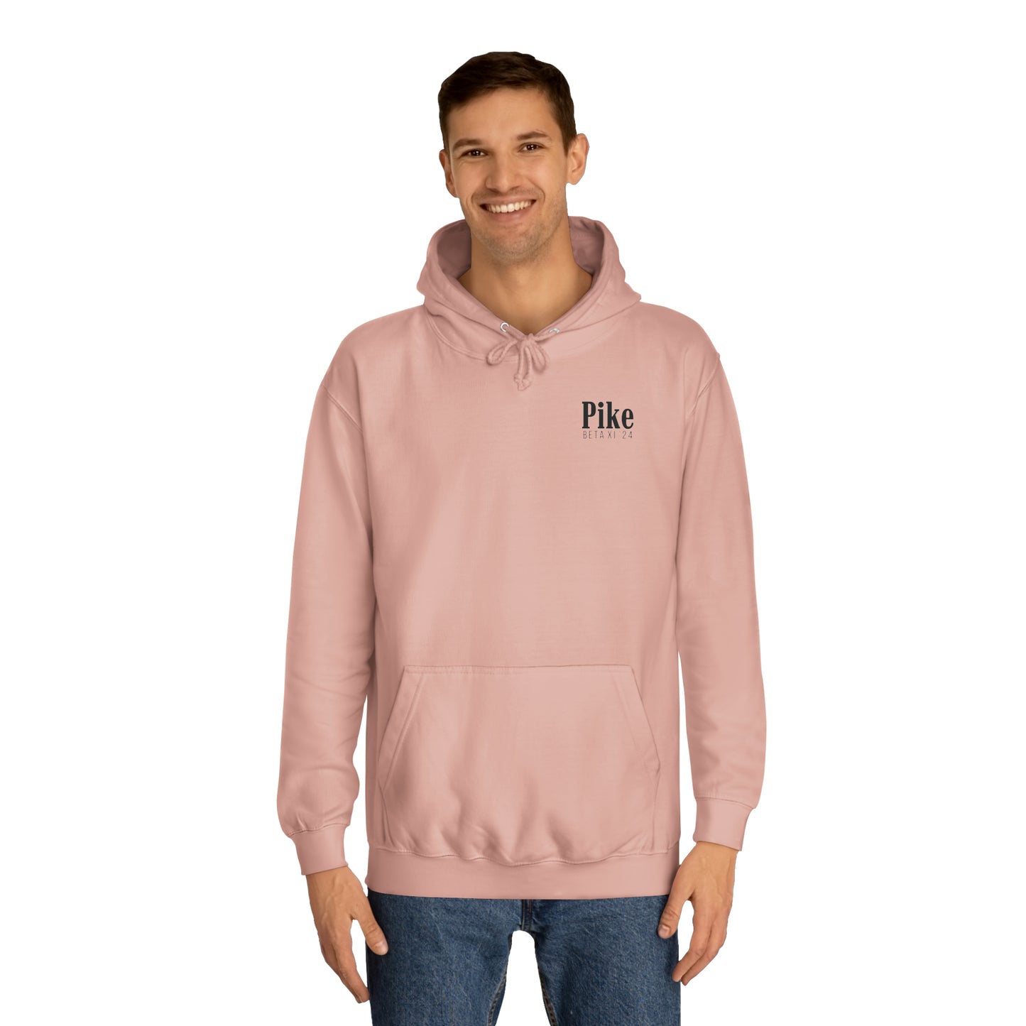 Pike Final Mockup Navy Unisex Hoodie Medium Weight (brown and navy yellow)