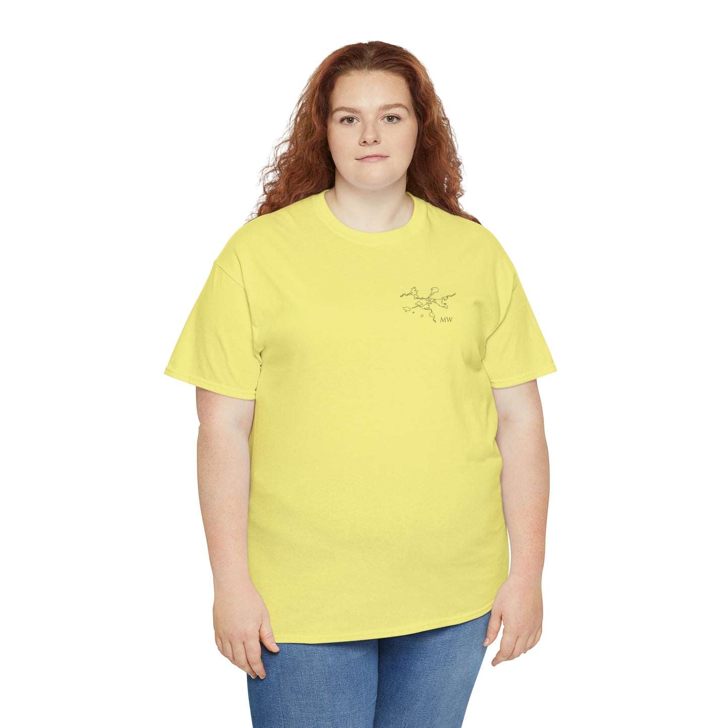 Manitowish Waters Fishing Off Dock - Unisex Heavyweight Short Sleeve Tee