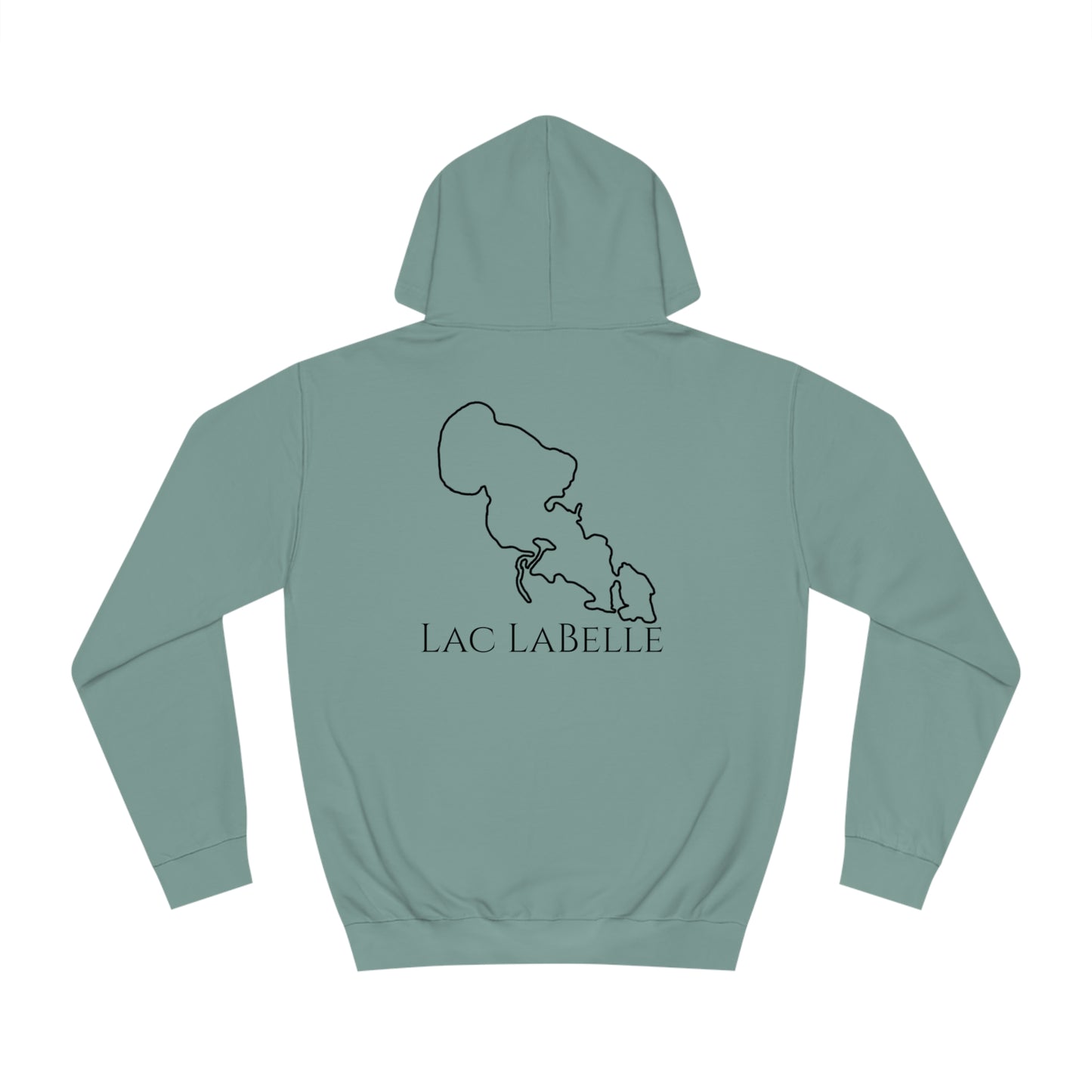 Pontoon Boat Family with Dogs Front Patch - Lac LaBelle Unisex Hoodie Medium Weight