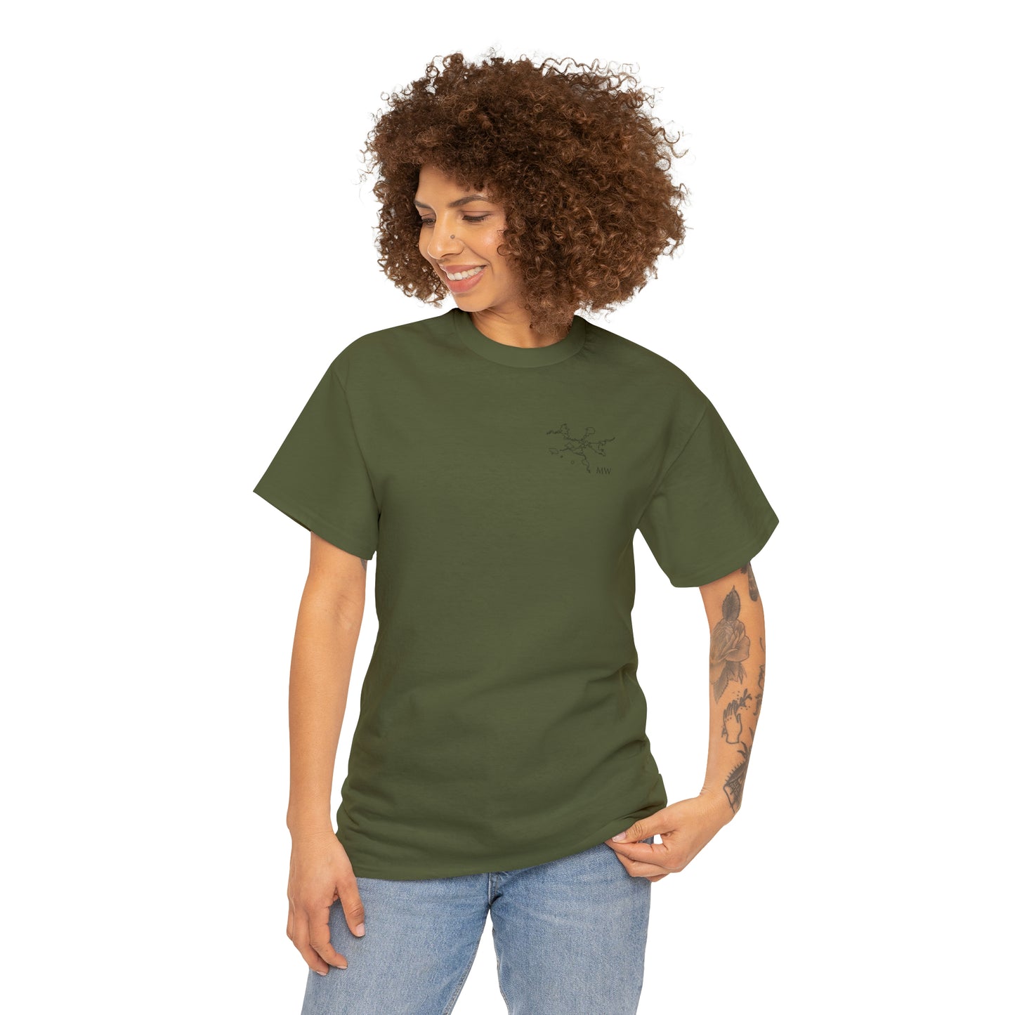 Manitowish Waters Fishing Off Dock - Unisex Heavyweight Short Sleeve Tee