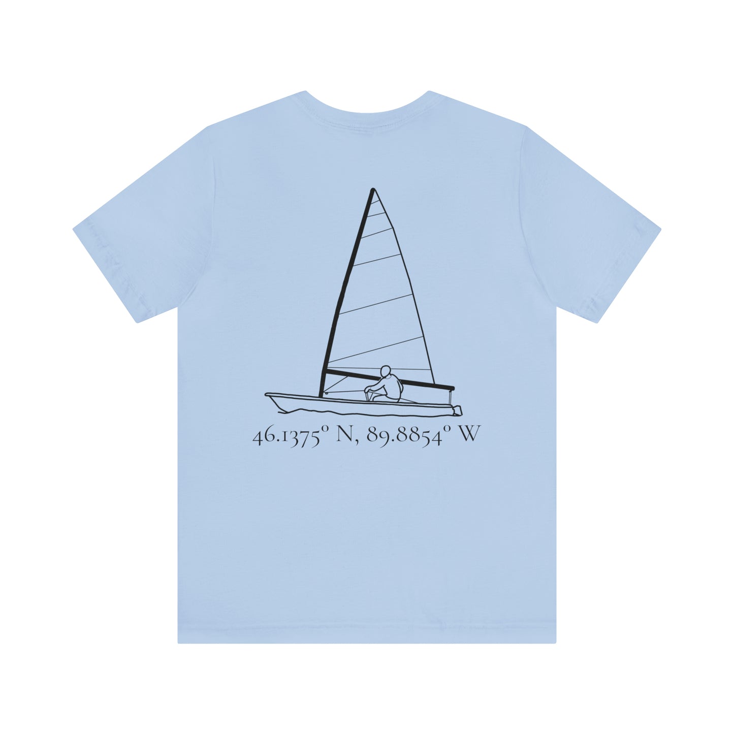 Sailing and Coordinates - Manitowish Waters Unisex Lightweight Short Sleeve Tee