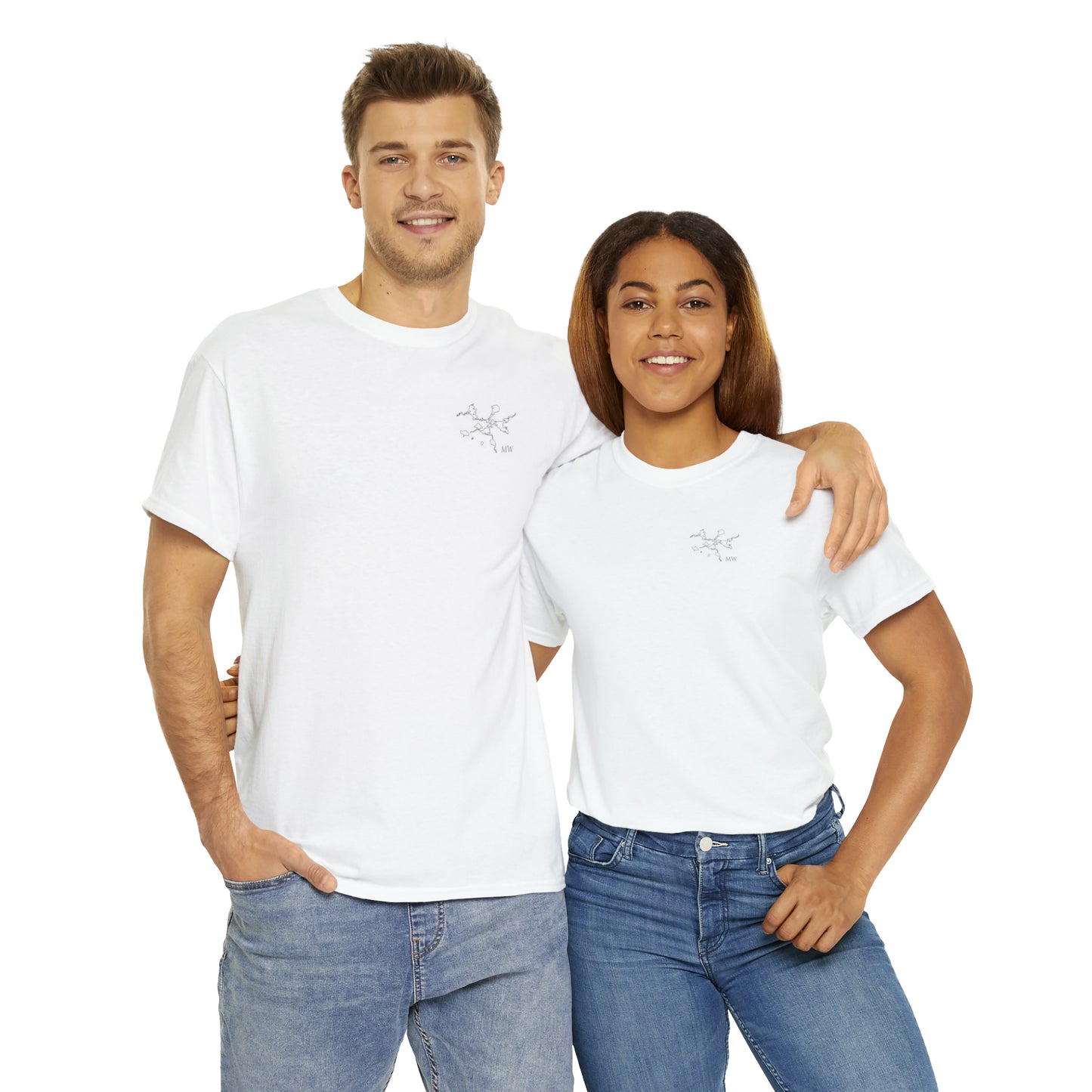 Manitowish Waters Fishing Off Dock - Unisex Heavyweight Short Sleeve Tee