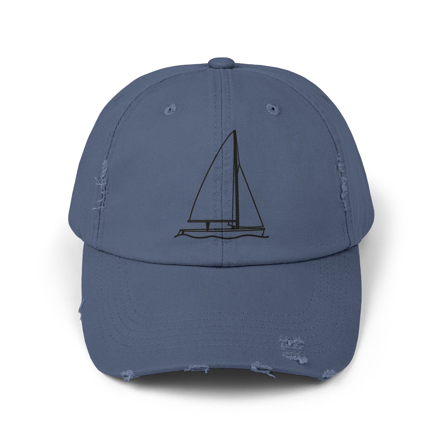 Unisex Distressed Cap (Sailboat 470 Model Type Design)
