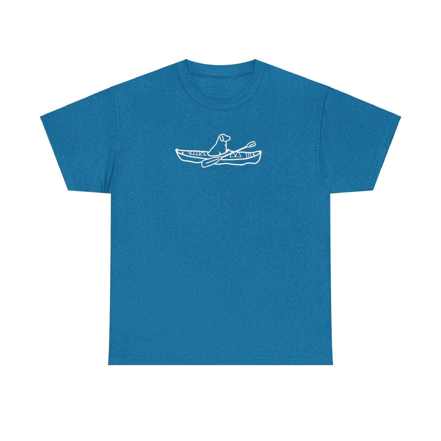 Unisex Heavy Tee Shirt - Kayak Dog