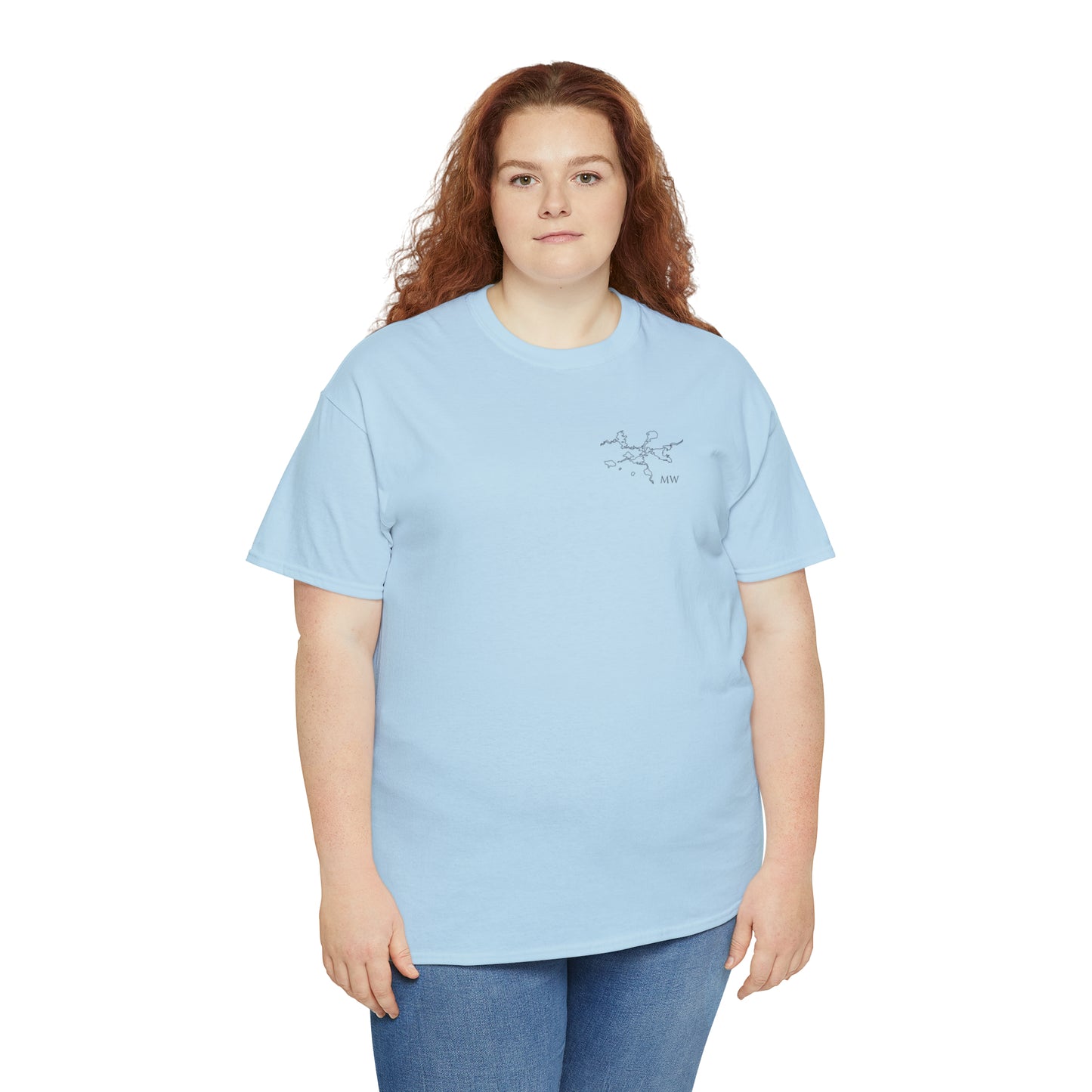 Manitowish Waters Fishing Off Dock - Unisex Heavyweight Short Sleeve Tee