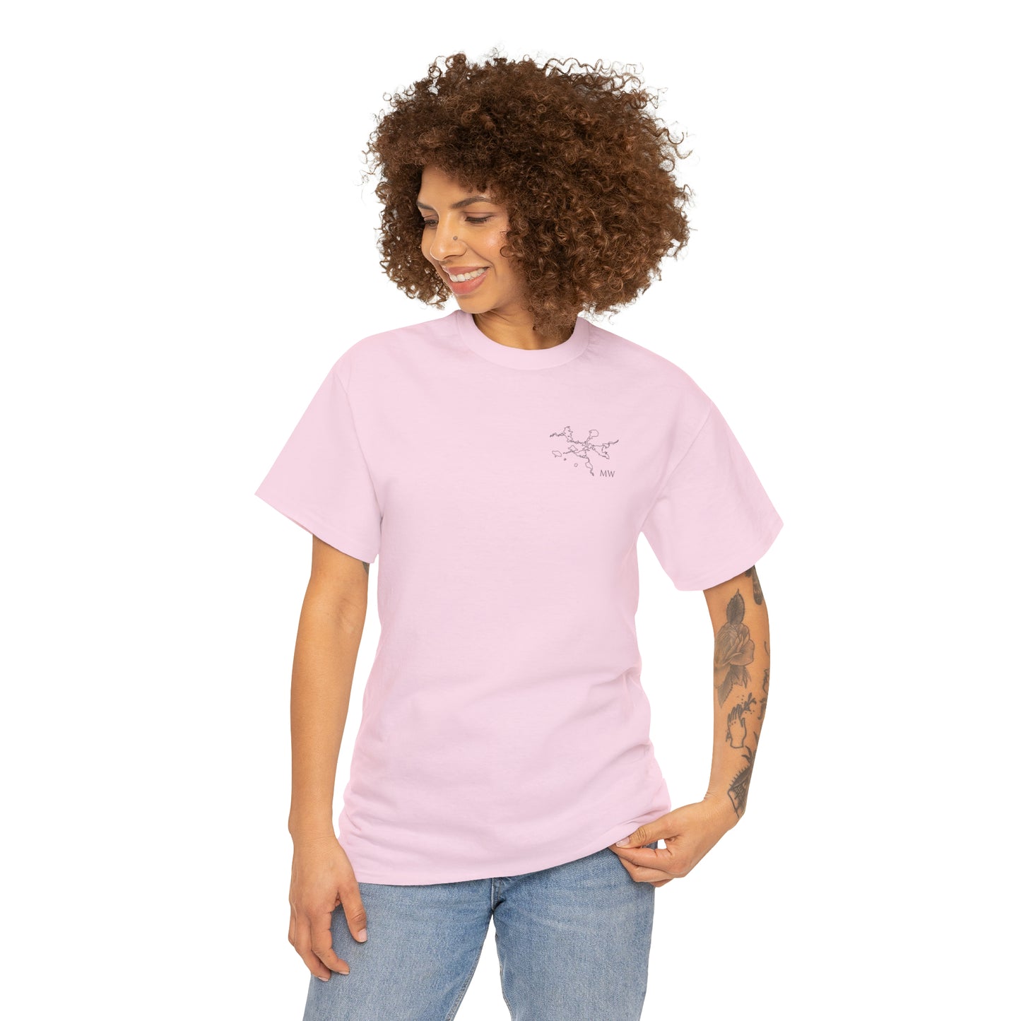 Manitowish Waters Fishing Off Dock - Unisex Heavyweight Short Sleeve Tee