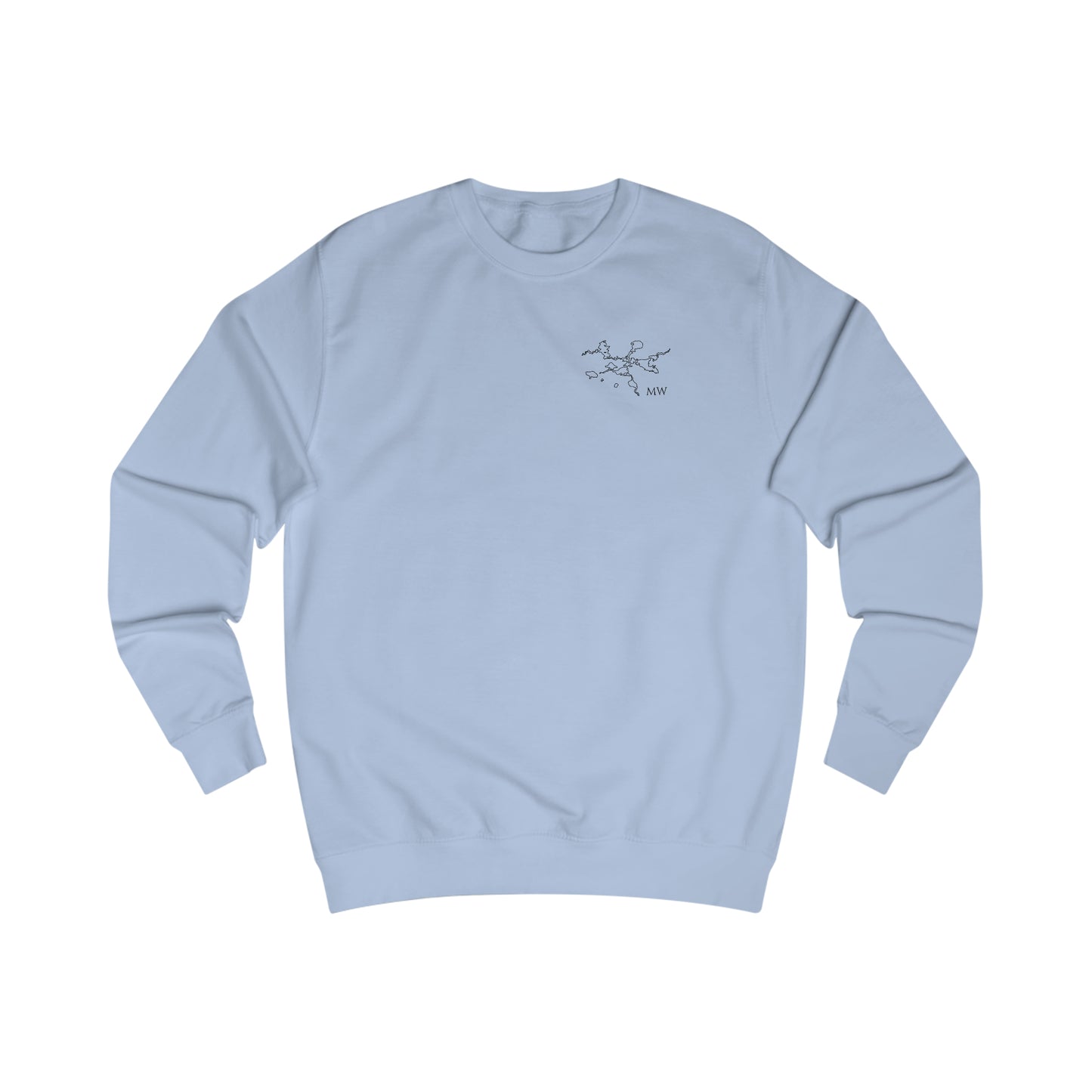 Manitowish Waters Float Plane With Coordinates - Men's Crewneck