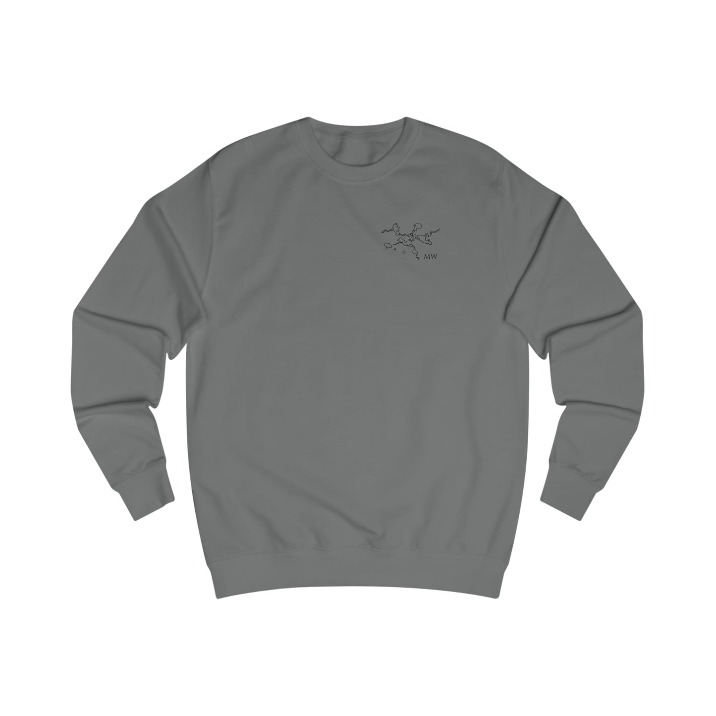 Manitowish Waters Float Plane With Coordinates - Men's Crewneck